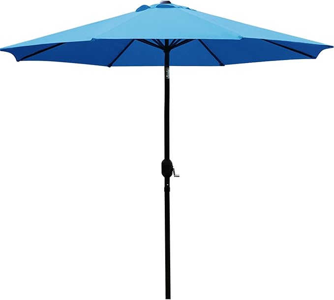 Sunnyglade 9' Patio Umbrella Outdoor Table Umbrella with 8 Sturdy Ribs (Blue) Sunnyglade
