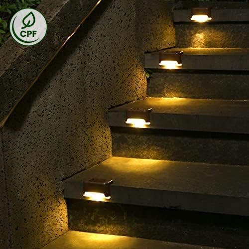 SOLPEX Solar Deck Lights Outdoor, Waterproof Led Lights for Outdoor Stairs, Step, Fence, Yard, Patio, and Pathway(24 Pack Warm White) Solpex