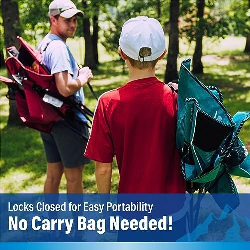 Kijaro Dual Lock Portable Camping Chair - Versatile Folding Sports and Outdoor Chair for Lawn - Locks Position - Ionian Turquoise Kijaro