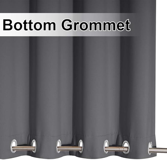 NICETOWN Outdoor Curtain Waterproof Extra Long 108" for Patio, Windproof Energy Saving Top and Bottom Stainless Steel Grommets Blackout Outdoor Drape for Porch, 1 Piece, 84" Wide, Grey NICETOWN
