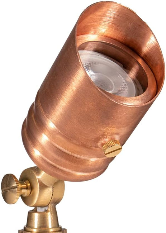 VOLT Fat Boy 12V Outdoor Mini Spotlight (Copper) for Low Voltage Landscape Lighting of Yard, Lawn, Garden, Patio, Trees & House VOLT