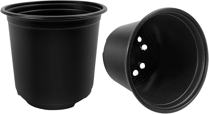 RAOOKIF 100 Pack Nursery Pots, 4 5 6 Inch Nursery Pot for Plants, Plastic Plant Pots with Drainage Holes, Garden Flower Pots for Transplanting, Succulents, Cuttings, Seedlings(6inch,100pcs) RAOOKIF