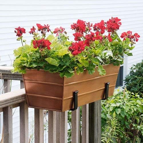 Achla Designs C-20C Copper Plated Flower Box, Medium Window Flowerbox Planter ACHLADesignsHomeGarden