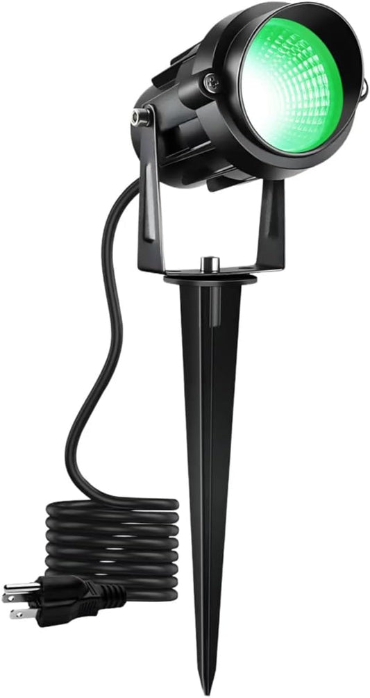 Halloween Christmas Outdoor Spotlights Green Landscape Lights Outdoor Spotlight,1 Pack 110v Plug-in Outdoor Waterproof Green Halloween Christmas Spotlights for Garden Pathway Tree Yard UPONELED