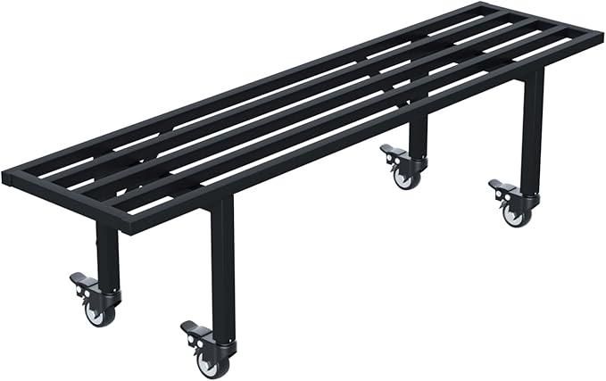 Zhongma One Tier Metal Plant Stand with Wheels,(35.43 L x 8.66 W x 10.3 H) Heavy Duty Plant Holder for Home, Window,Garden, Plant Lovers, Display Stand Zhongma