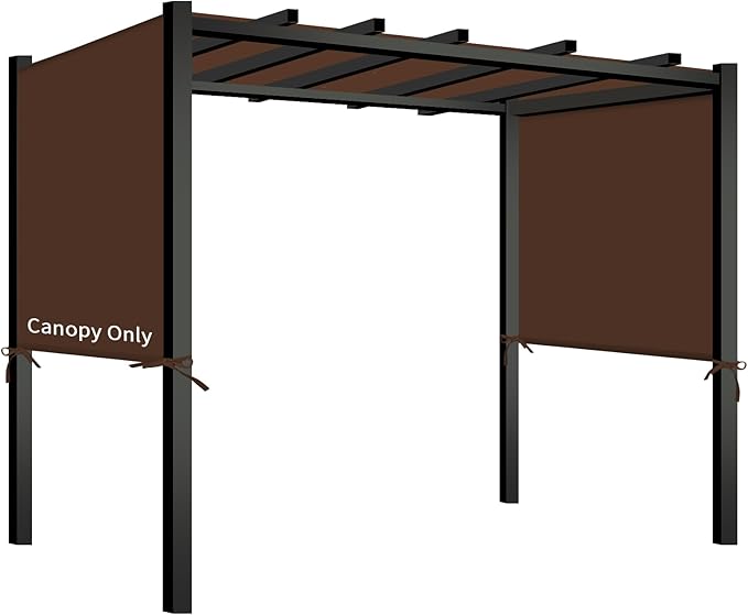 17x6.8 Ft Universal Pergola Replacement Canopy, Outdoor Canopy Shade Cover(Cover Only) (Coffee) TNGAN