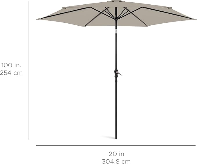 Best Choice Products 10ft Outdoor Table Compatible Steel Polyester Market Patio Umbrella w/Crank and Easy Push Button Tilt BestChoiceProducts