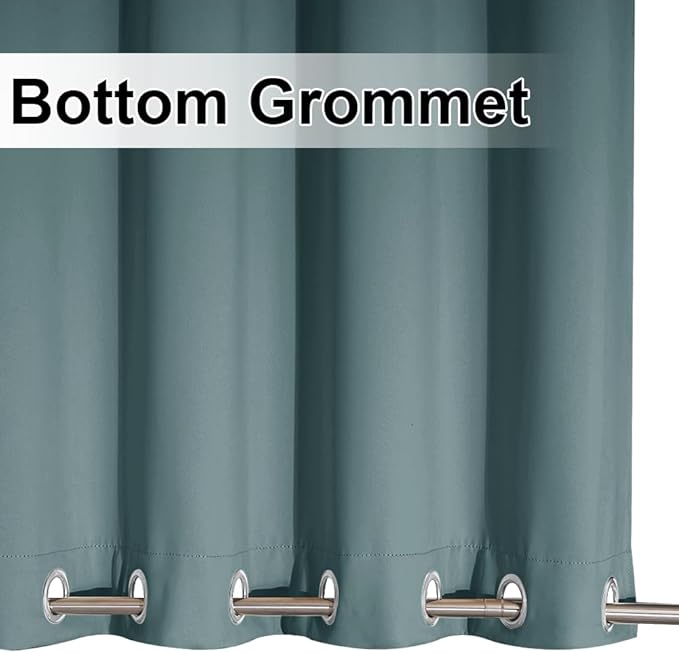 NICETOWN 2 Panels Greyish Blue Outdoor Curtains for Patio Waterproof, Sunlight Block Rustproof Grommet Top & Bottom Windbreak Thick Enough Keep Sun/Rain Out for Deck, W52 x L108, 2 Panels NICETOWN