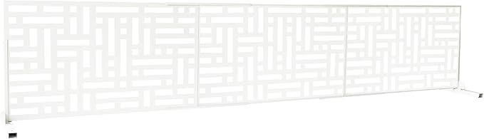 Oakland Living 6 ft. X 4 ft. White Freestanding Metal Privacy Screen Room Divider Oakland+Living