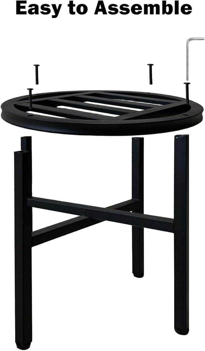 Plant Stand Indoor Outdoor,13 Inch Tall Metal Plant Stands Riser,Heavy Duty Wrought Iron Pedestal Holders for Large Flower Pot,Outside Rust-Proof Black Flower Display Shelf for Patio,1-Pack Hongsane