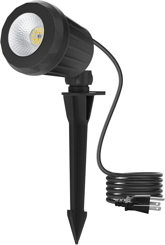Spotlight Outdoor – 120V Plug-in, 2700K Warm White LED Landscape Spot Lights with RGB 3 Lenses for Yard, Garden, Lawn&Tree Decor, IP67 Waterproof, Perfect for Holidays&Everyday (1 Pack, Black) Holeva