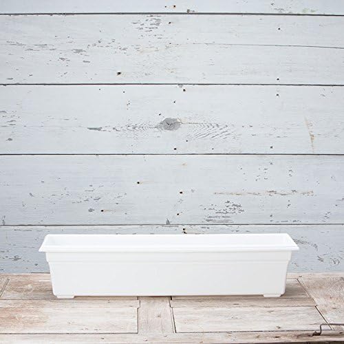 Root & Vessel Countryside Flower Box Planter, White, 30-Inch Novelty