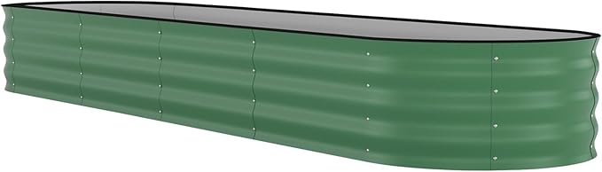 8x2x1.5 ft Galvanized Raised Garden Bed - 18“ Tall Metal Planter Box for Vegetables, Flowers, Herbs, Rust-Resistant Outdoor Garden Box, Easy Assembly Raised Beds for Gardening, Green GarveeLife