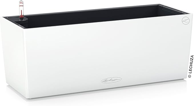 Lechuza BALCONERA Color 50 White, Self-Watering Window Box (Railing Planter), H7.5 L19.7 W7.5 in LECHUZA