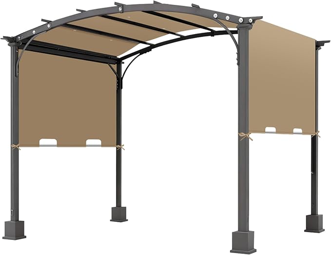 85'' x 208'' Universal Pergola Replacement Cover for Doubleton Steel Pergola L-PG080PST, Waterproof Sunshade Canopy Top for Patio Gazebo, Deck, Porch, Yard, Outdoor Cover Only (Khaki) AMADECOHOME