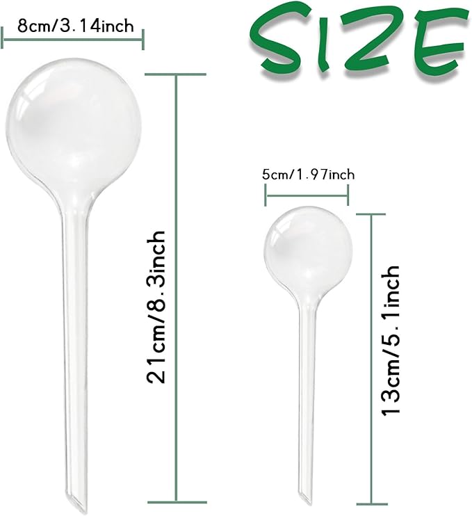 14 PCS Plant Watering Globes,Clear Self-Watering Bulbs,Plastic Automatic Watering Globes for Plant Indoor Outdoor,Garden Water Device -PlantWateringGlobes-