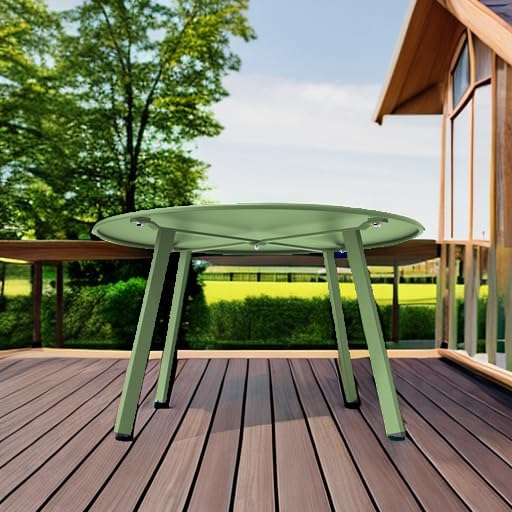 Grand patio Outdoor Round Coffee Table, 28-inch Patio Side Table, Great for Backyard Patio Deck, Sage Green GrandPatio
