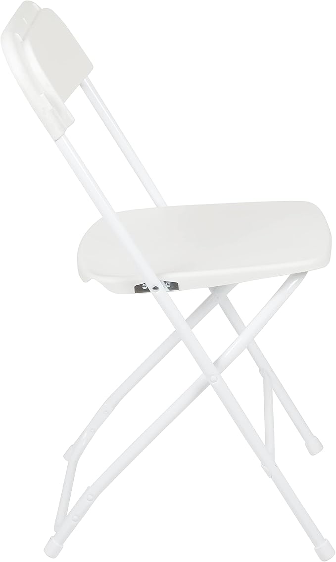 Flash Furniture Hercules Set of 10 Indoor/Outdoor Heavy-Duty Plastic Folding Chairs, Foldable Commercial Stacking Chairs with 650-lb. Static Weight Capacity, White FlashFurniture