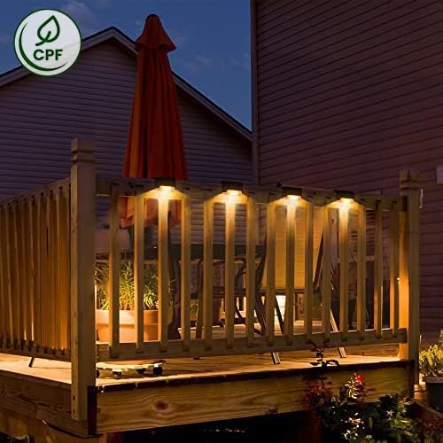 SOLPEX Solar Deck Lights Outdoor, Waterproof Led Lights for Outdoor Stairs, Step, Fence, Yard, Patio, and Pathway(24 Pack Warm White) Solpex