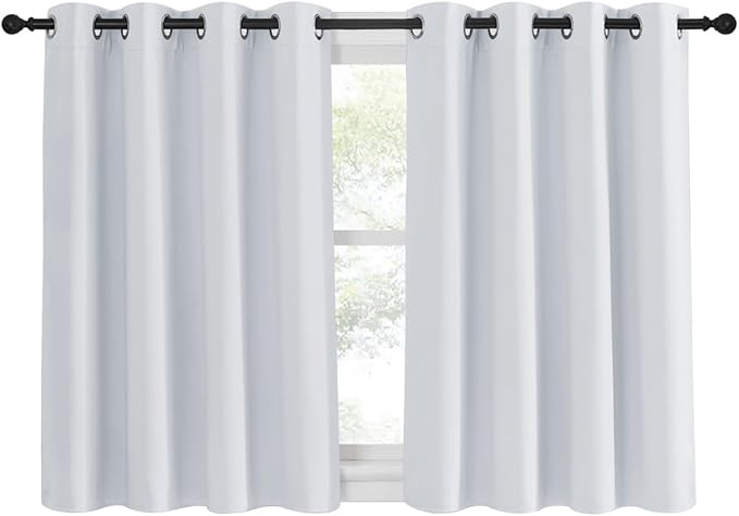 NICETOWN Room Darkening Curtain for Living Room - Window Treatment Thermal Insulated Grommet Room Darkening Panel/Drape for Bedroom (1 Panel, 52 by 45, Greyish White) NICETOWN