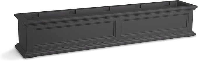 Mayne Fairfield 5-Foot Window Box – Self-Watering, Weather-Resistant Planter for Flowers – Durable Design for Outdoor Use, Perfect for Windows Mayne