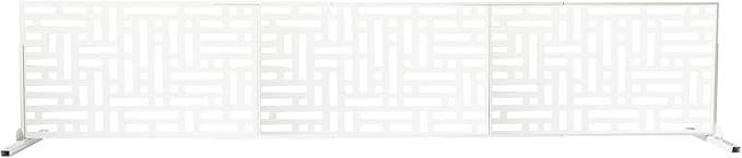 Oakland Living 6 ft. X 4 ft. White Freestanding Metal Privacy Screen Room Divider Oakland+Living