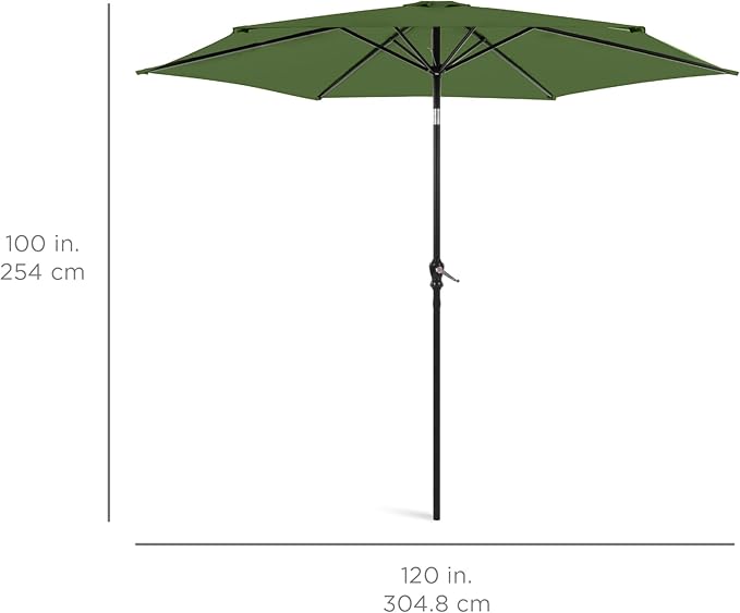 Best Choice Products 10ft Outdoor Table Compatible Steel Polyester Market Patio Umbrella w/Crank and Easy Push Button Tilt BestChoiceProducts