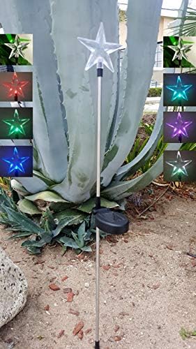 Solar Garden Stake Lights with Color Changing LED or Regular White LED Landscape Path Lights (Set of 2) (Celestial Star) Ntertainment+House