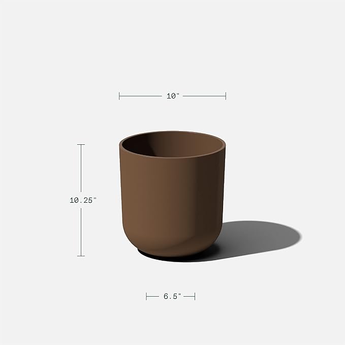 Veradek Round Lima Planter Pots for Indoor/Outdoor Garden Use | Made from Plastic & Concrete w/Drainage Holes | Modern Décor for Tall Plants, Flowers, Trees VeradekOutdoor