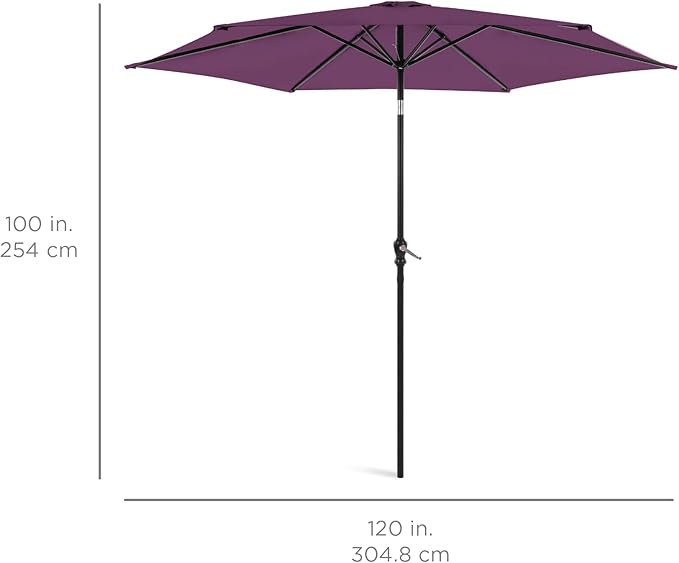 Best Choice Products 10ft Outdoor Table Compatible Steel Polyester Market Patio Umbrella w/Crank and Easy Push Button Tilt BestChoiceProducts
