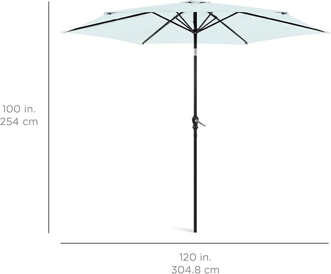 Best Choice Products 10ft Outdoor Table Compatible Steel Polyester Market Patio Umbrella w/Crank and Easy Push Button Tilt BestChoiceProducts