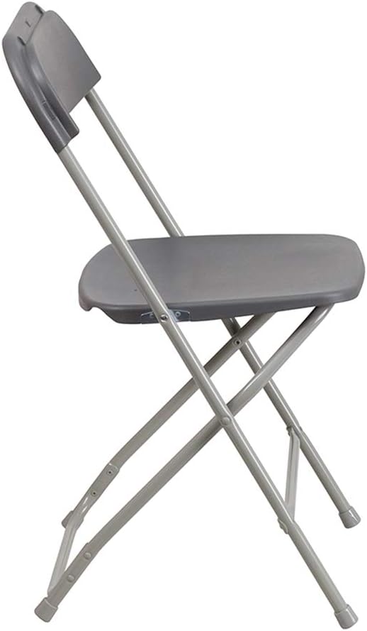 Flash Furniture Hercules Series Plastic Folding Chairs for Parties and Weddings, Stackable Commercial Event Seats, Set of 10, Gray FlashFurniture