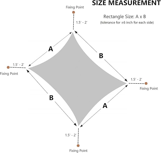 AsterOutdoor Sun Shade Sail Rectangle 16' x 20' UV Block Canopy for Patio Backyard Lawn Garden Outdoor Activities, Graphite AsterOutdoor