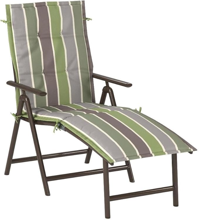 Kozyard Cozy Aluminum Reclining Lounge Chair - Perfect for Beach, Yard, Pool, and Patio Outdoor Chaise Lounge with Drink Holder, Weather Free Adjustable Assemble Free Beige Strip Kozyard