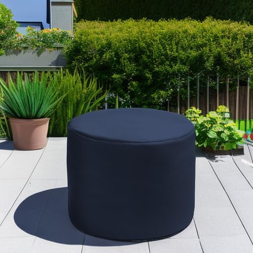 Jaxx Spring Indoor/Outdoor Bean Bag Pouf Ottoman, Navy Jaxx