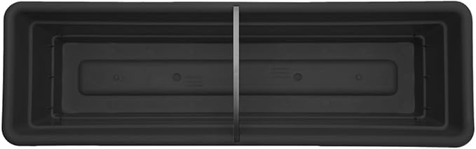 Bloem Dura Cotta 18" Black Resin Rectangle Window Box Planter with Saucer Tray for Indoor and Outdoor Gardening Bloem