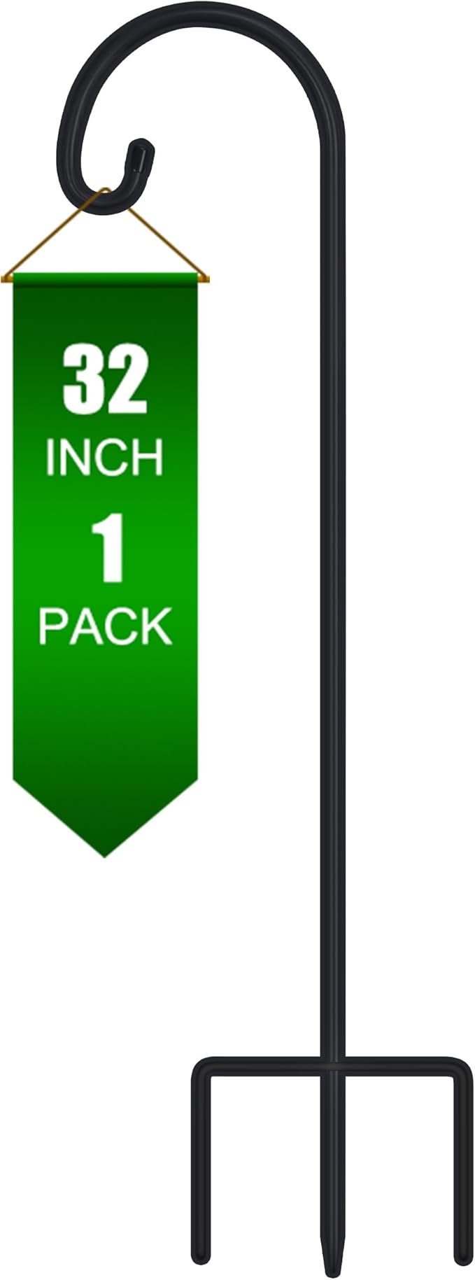 FEED GARDEN Adjustable 32 Inch Small Shepherd Hooks for Outdoor, Garden Hooks for Lanterns, Sheperd Hook for Hanging Plants, Bird Feeders, Solar Lights, Mason Jars, Weddings Decor,1 Pack FEEDGARDEN