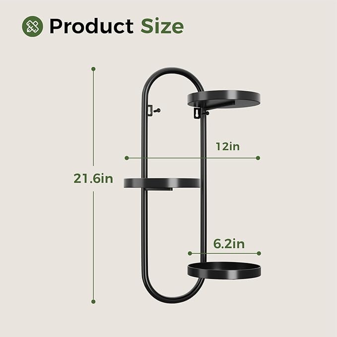 Window Plant Shelves Indoor Outdoor Wall Planters for Indoor Plants 2 Pack Metal Hanger Plant Holder for Living Room Balcony Wall Decor Black Laposso