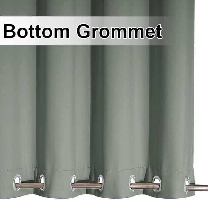 NICETOWN Windproof Sage Green Outdoor Curtains 2 Panels Top and Bottom Grommet for Patio Waterproof, Fixed Outdoor Blinds Keep Warm & Privacy Thermal Insulated Blackout Drapes for Cabana, W52 x L84 NICETOWN