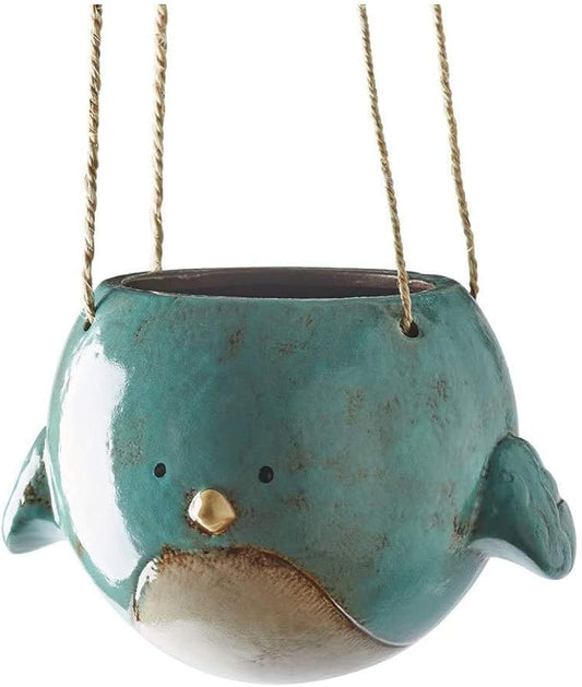 Bluebird Hanging Planter Pot - Ceramic - 7" Diameter KALALOU