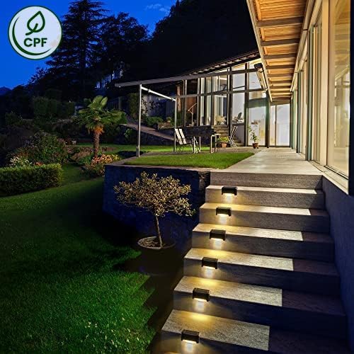 SOLPEX Solar Deck Lights Outdoor, Waterproof Led Lights for Outdoor Stairs, Step, Fence, Yard, Patio, and Pathway(24 Pack Warm White) Solpex