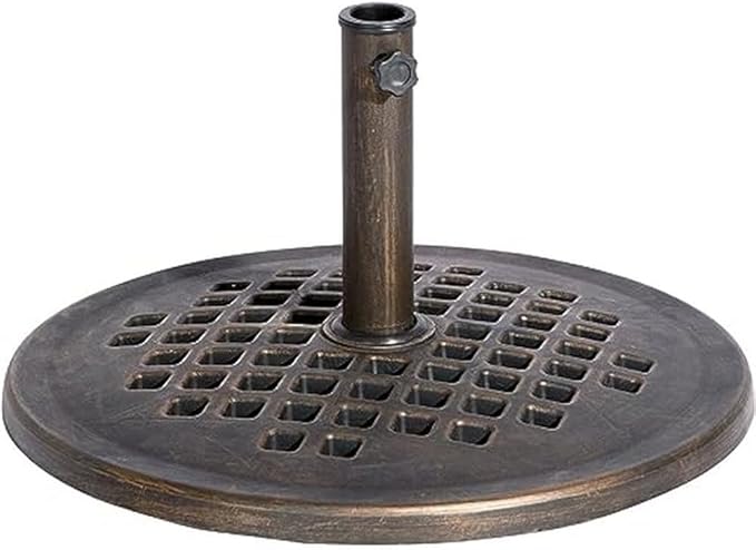 UBP24241-BR 24-Inch Cast Stone Umbrella Base, Made from Rust Free Composite Materials, Bronze Powder Coated Finish Rootora