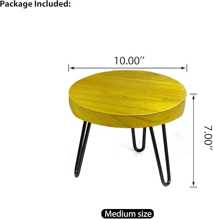 OBTAIN Plant Stand Indoor Outdoor, Wooden plant Stool, Mid Century Plant Stand for Indoor Plants, Wood Modern Plant Holder Rattan Flower, Low Short Boho Rustic Planter Stand Fit 5-15 Inch Pot(M) Welcometoobtain