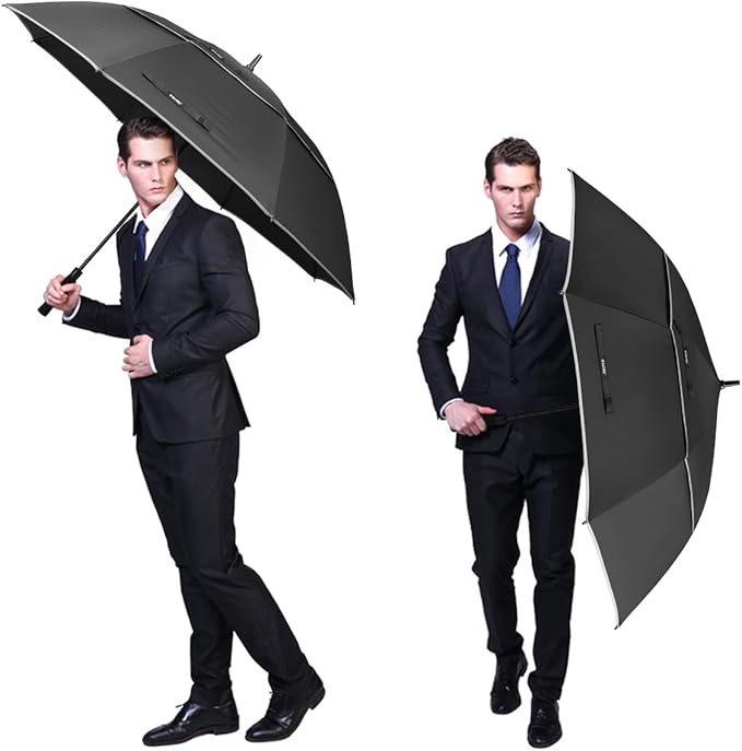 G4Free 47/54/62/68/72 Inch Automatic Open Golf Umbrella Oversize Extra Large Double Canopy Vented Windproof Waterproof Stick Umbrellas G4Free