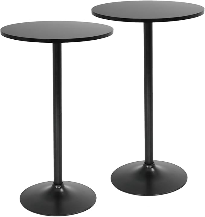 FDW Bistro Pub Table 2 Pack 40 Inch Height Cocktail Table Round Bistro Bar Table for Home and Kitchen Dining FDW