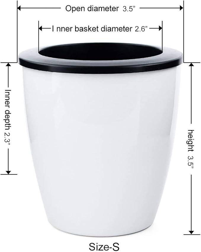 3.5“ Self Watering Planter White Flower Pot, 3 Pcs Small Planter Pot, Mini Plant Pot, for All Plants, Herbs, African Violets, Succulents, Flowers Or Start Plants, White, 3 inch OYSIR