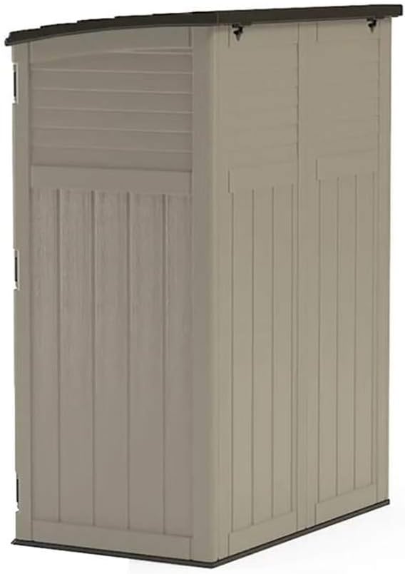 Suncast Outdoor Storage Shed, Water Resistant Resin Vertical Outdoor Storage Cabinet for Patio, Garden Tools, Cushions, & Equipment, Weatherproof Multi-Wall Design, 54 cu. ft., Made in USA Suncast