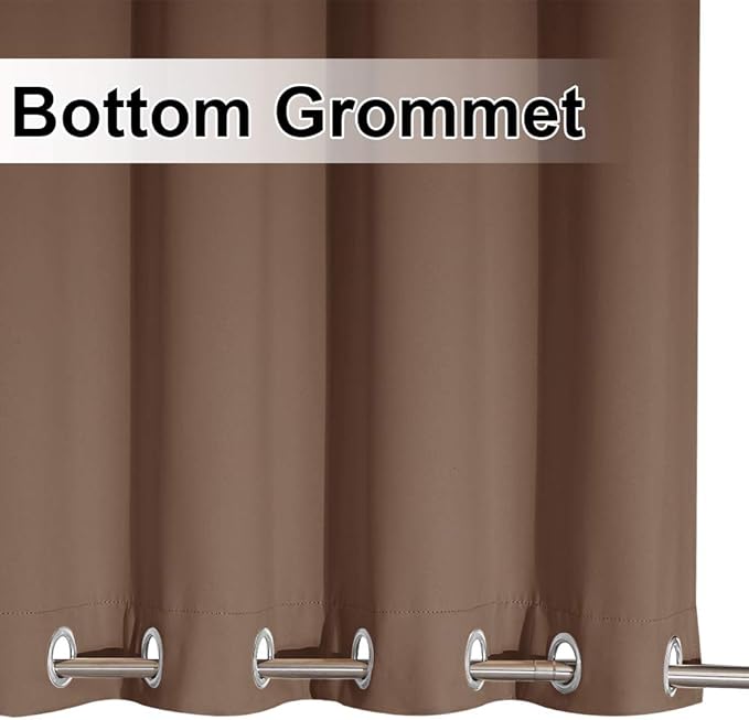 NICETOWN Waterproof Outdoor Curtain Rustproof Fixed Grommet Top and Bottom, Blackout Thermal Insulated Vertical Drape Heavy Weight Wind Break Drapery for Patio, W52 x L120, 1 Piece, Tan-Khaki NICETOWN