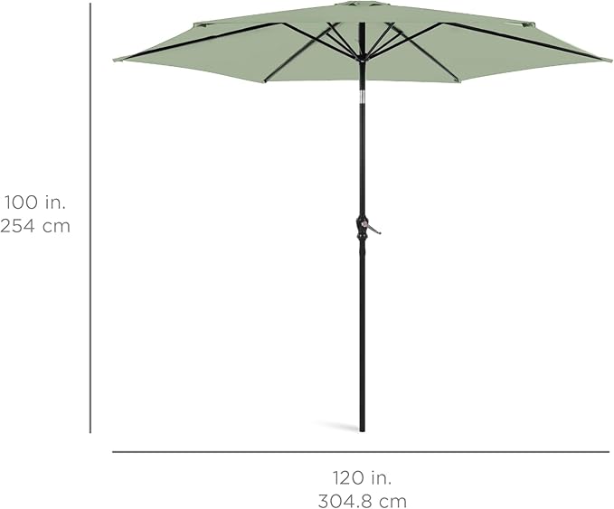 Best Choice Products 10ft Outdoor Table Compatible Steel Polyester Market Patio Umbrella w/Crank and Easy Push Button Tilt BestChoiceProducts