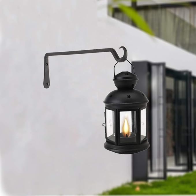 12" Plant Hangers 6-Pack - Heavy Duty Rust-Resistant Steel Hooks for Bird Feeders, Indoor/Outdoor Plants & Wall Decor, Black YELOKIE